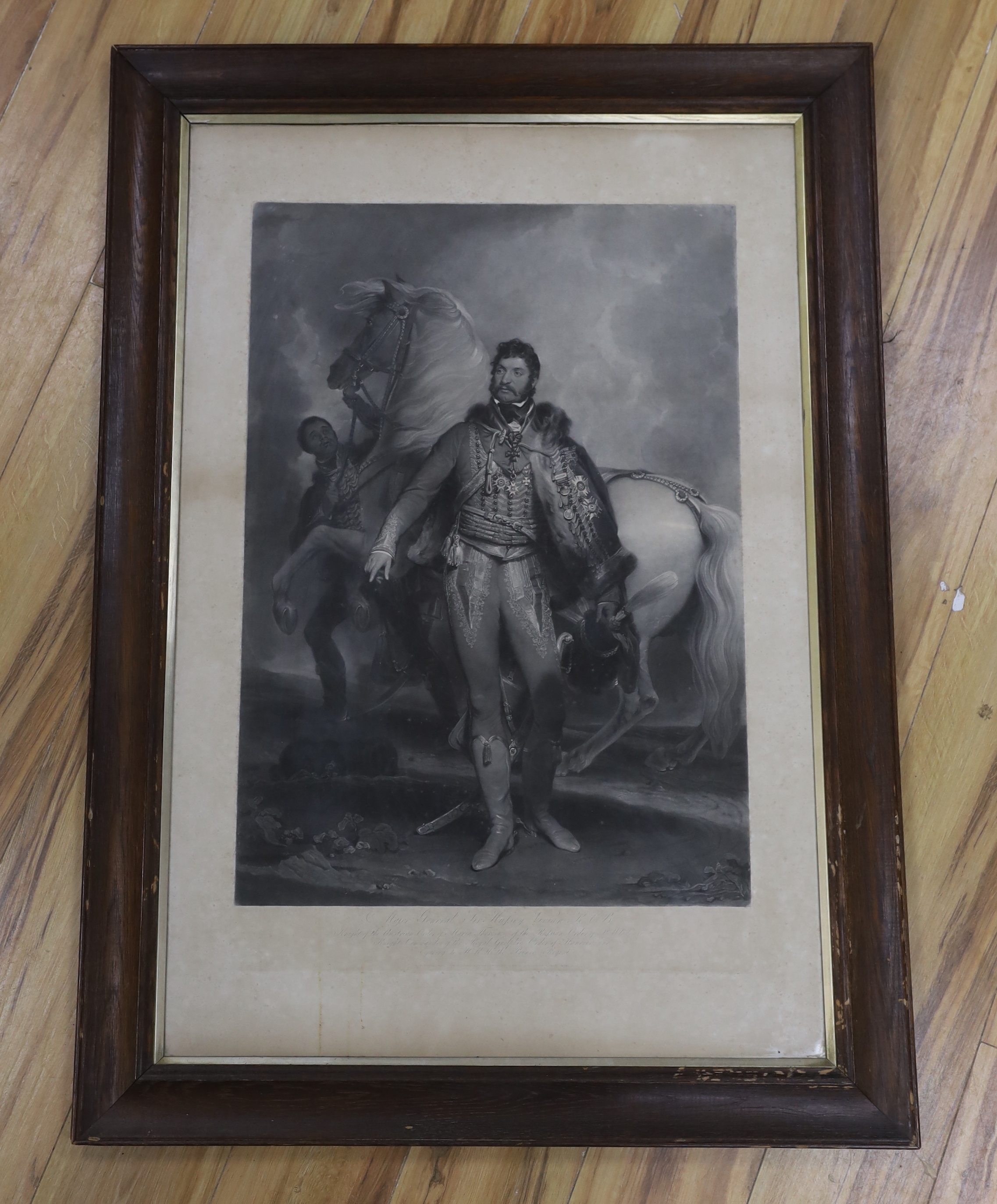 After Martin Arch Shee (1769-1850) 19th century military interest mezzotint, Major General Sir Richard Hussey Vivian, publ. London, Coenaght & Fuckle, 95 x 63cm